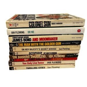 Lot of 9 James Bond - Ian Fleming PB Book Vintage Lot + 1 Other Fleming Book